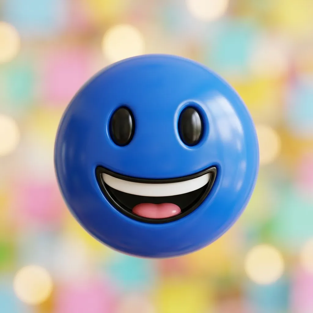 Trending blue emoji smile in 2026
