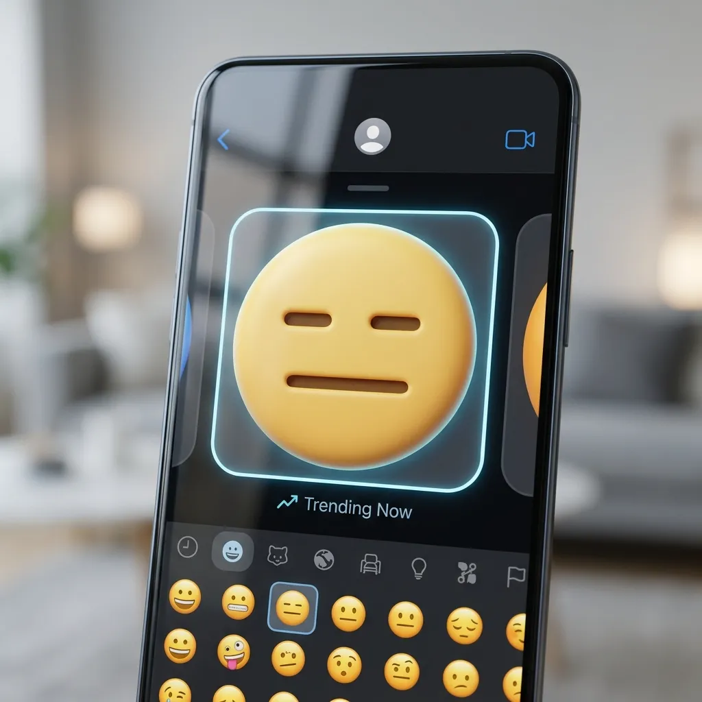 Trending straight emoji face in 2026