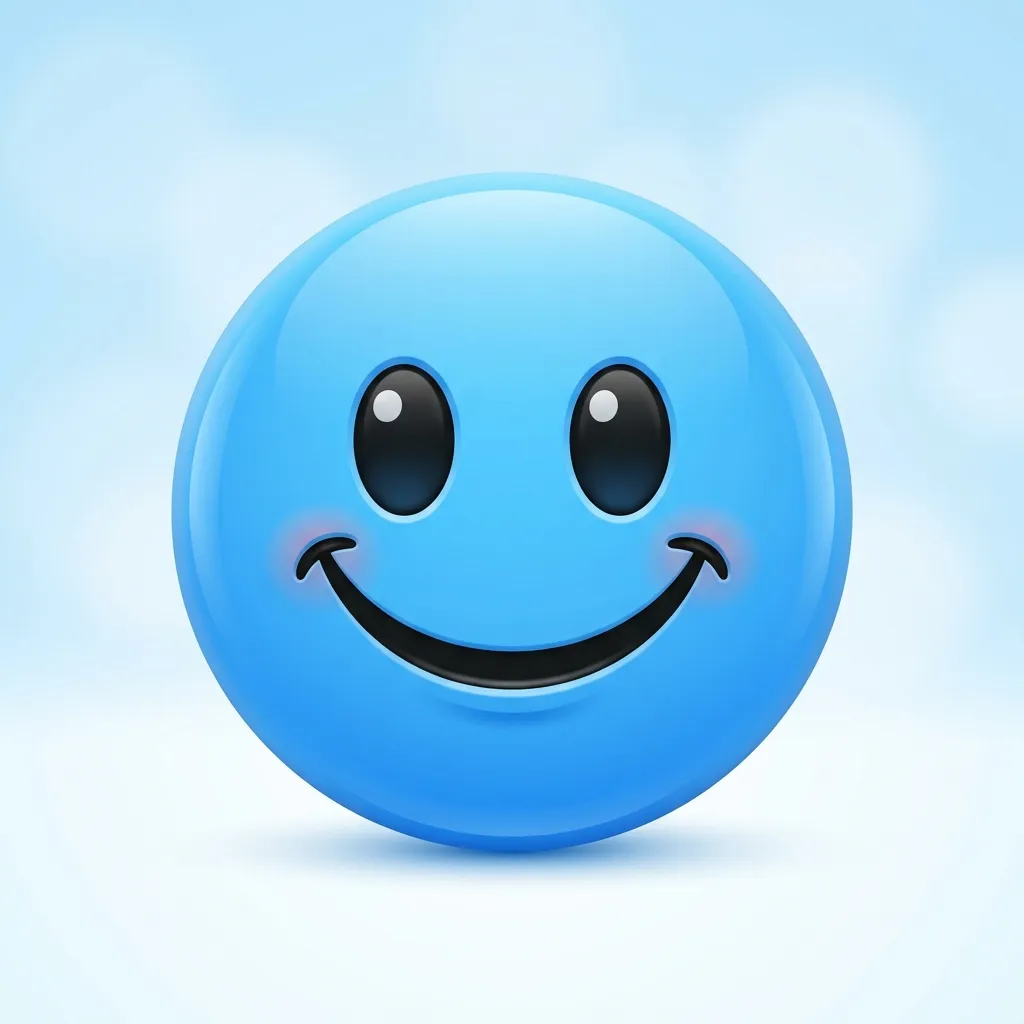What do blue emoji smile mean?