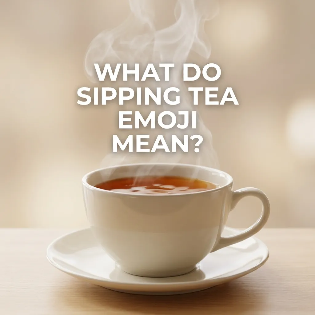 What do sipping tea emoji mean?