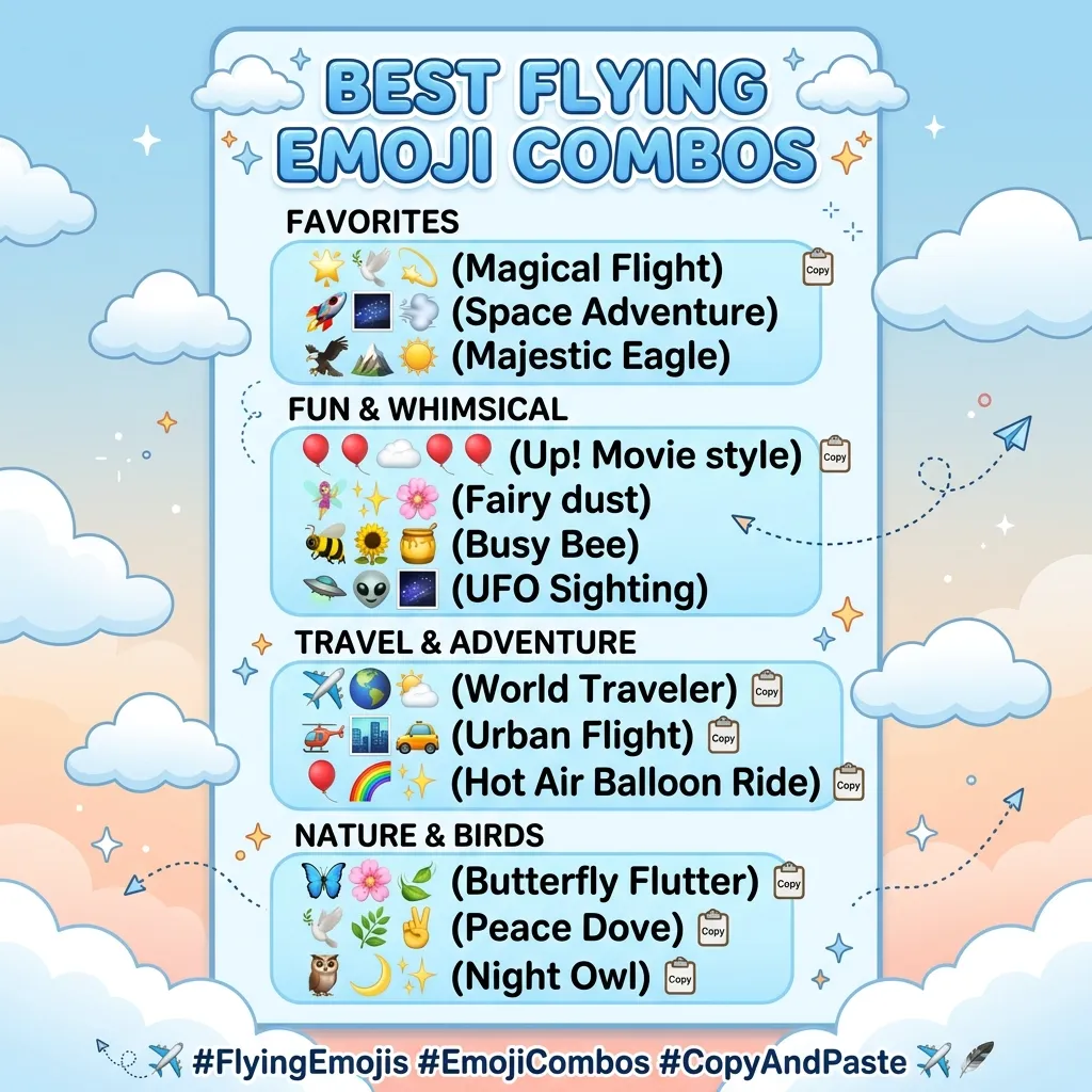 Best flying emoji combos copy & paste