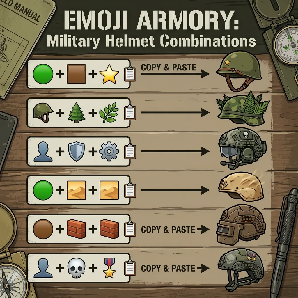 Best military helmet emoji combos copy & paste