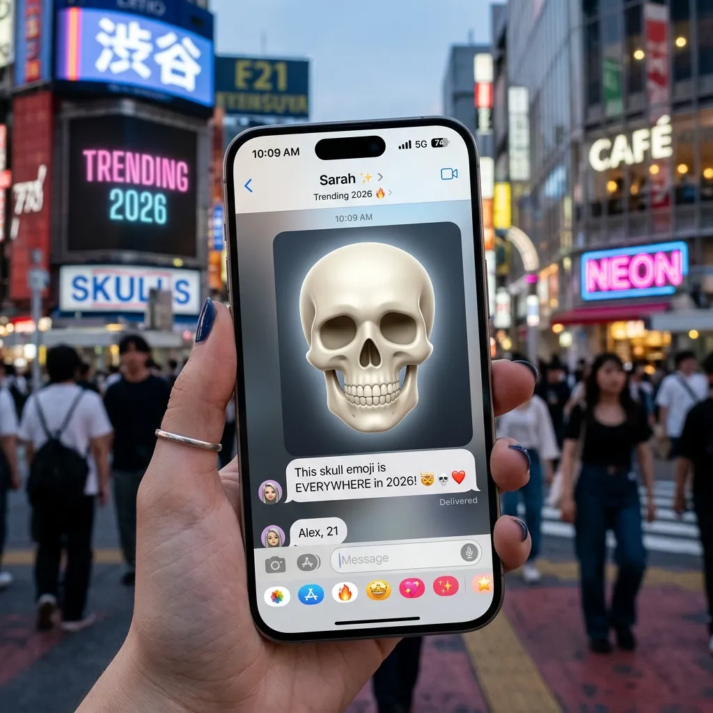 Trending iOS skull emoji in 2026