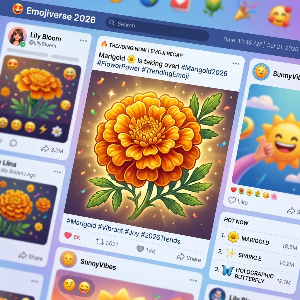 Trending marigold emoji in 2026