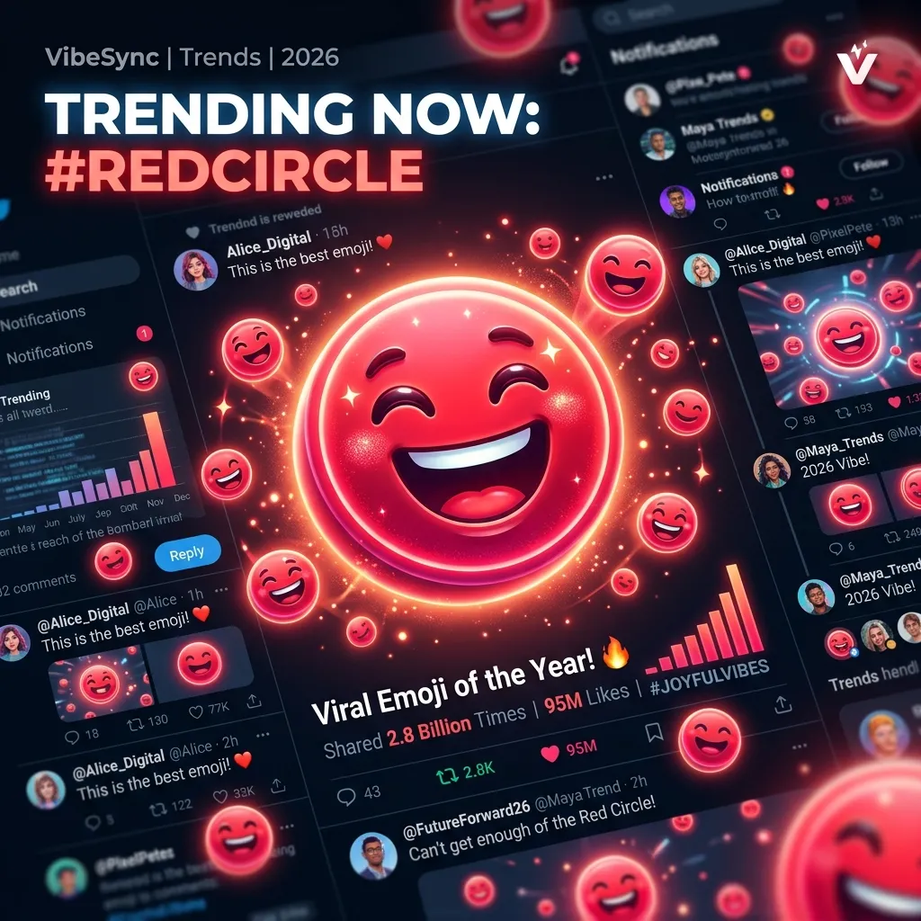 Trending red emoji circle in 2026